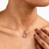 Crescent Vine Pear Cut Pink Sapphire Pendant Necklace (3)
