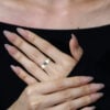 Horizontal Baguette Cut Moss Agate Gender Neutral Wedding Band (5)