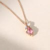 Kite Cut Pink Sapphire Leaf Pendant Necklace with Opal Accents (3)