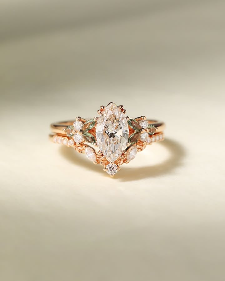 Marquise Cut Engagement Set