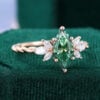 Marquise Cut Green Moissanite Engagement Ring Marquise Accented Twisted Design Promise Ring (7)
