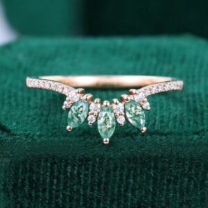 vintage moss agate wedding band