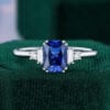 Art Deco Radiant Cut Sapphire Ring Engagement Ring