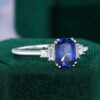 Art Deco Radiant Cut Sapphire Engagement Ring with Moissanite Accents (3)