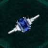 Art Deco Radiant Cut Sapphire Engagement Ring with Moissanite Accents (5)