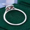 Cushion Cut Pink Sapphire Halo Engagement Ring with Half Eternity Pavé Band (13)