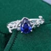 LeafLace Pear Cut Sapphire Engagement Ring with Alexandrite Accents (30)