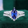 Marquise Cut Sapphire Bridal Ring Set