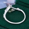 Nature Inspired Pear Cut Green Sapphire Engagement Ring with Split Leaf Band (2)