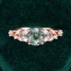 Nature Inspired Round Cut Green Sapphire Leaf Engagement Ring With Split Shank (20)