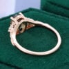 Oval Cut Green Sapphire Engagement Ring Nature Themed Leaf Ring (12)