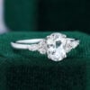 Oval Cut White Sapphire Classic Cluster Engagement Ring (27)