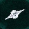 Oval Cut White Sapphire Classic Cluster Engagement Ring
