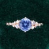 Round Cut Cornflower Sapphire Cluster Engagement Ring With Twisted Band (4)