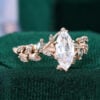 TwigGlow Marquise Cut White Sapphire Nature Inspired Engagement Ring (14)