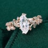 TwigGlow Marquise Cut White Sapphire Nature Inspired Engagement Ring (19)