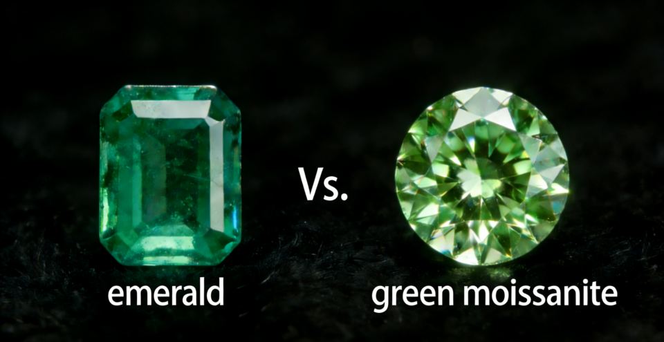 emerald vs green moissanite