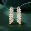 Art Deco Baguette Cut Moissanite Dangle Earrings