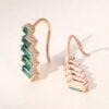 Art Deco Baguette & Princess Cut Emerald Climber Stud Earrings (3)