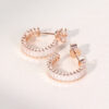 Baguette Cut Moissanite C-Hoop Stud Earrings (2)