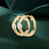 Bezel Set Marquise Lab Diamond Huggie Hoop Earrings (4)