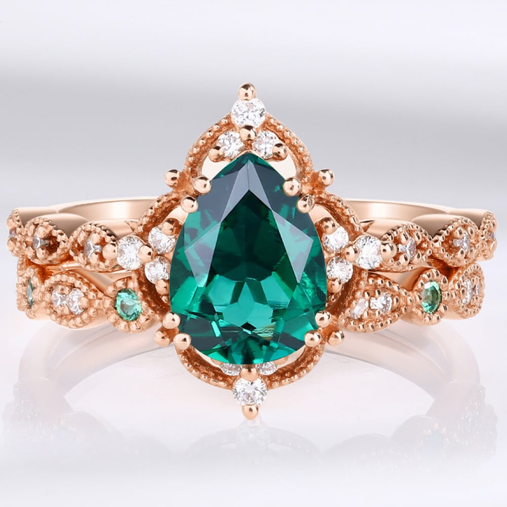 emerald ring set