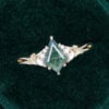 Kite Cut Moss Agate Nature Inspired Ethereal Engagement Ring with Leaf Prongs (2)