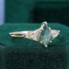 Kite Cut Moss Agate Nature Inspired Ethereal Engagement Ring with Leaf Prongs (4)