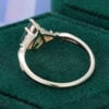Kite Cut Moss Agate Nature Inspired Ethereal Engagement Ring with Leaf Prongs (5)