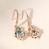 Leaf Inspired Kite Cut Moss Agate Dangle Earrings (1)