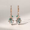 Leaf Inspired Kite Cut Moss Agate Dangle Earrings (3)
