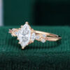 Marquise Cut Moissanite Leaf Engagement Ring (2)