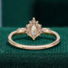 Marquise Cut Moissanite Leaf Engagement Ring (4)