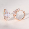 Marquise Cut Moissanite Petal Cluster Huggie Earrings (6)
