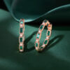 Alternating Baguette Emerald Huggie Hoop Earrings