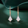 Minimalist Kite Cut Moissanite Dangle Earrings