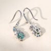 Nature Themed Oval Cut Moss Agate Leaf Dangle Earrings (11)