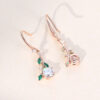 Nature Themed Round Cut Moissanite Twig Dangle Earrings (3)
