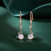Nature Themed Round Cut Moissanite Twig Dangle Earrings