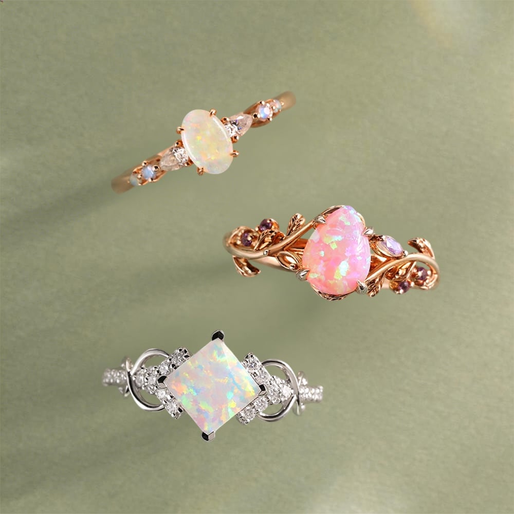 Opal Promise Rings