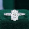 Oval Cut Lab Diamond Engagement Ring With Eternity Band (21)
