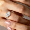Oval Cut Lab Diamond Three Stone Engagement Ring (5)