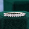 Oval Cut Lab Diamond Wedding Band Half Eternity Matching Ring