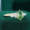 Oval Cut Lab Green Diamond Engagement Ring with Classic Cluster Accents (4)