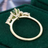 Oval Cut Lab Green Diamond Engagement Ring with Classic Cluster Accents (7)