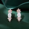 Oval Cut Moissanite Petal Cluster Stud Earrings