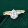 Pear Cut Lab Diamond Engagement Ring With Unique Twisted Pavé Band (13)