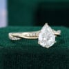 Pear Cut Lab Diamond Engagement Ring With Unique Twisted Pavé Band (8)