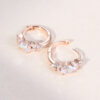 Pear Cut Moissanite Blossom Cluster Huggie Hoop Earrings (1)