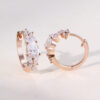 Pear Cut Moissanite Blossom Cluster Huggie Hoop Earrings
